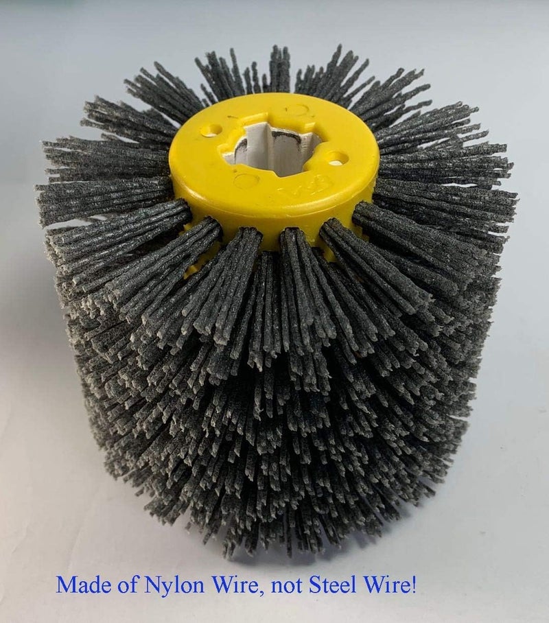 SIGNI Abrasive Nylon Drawing Wheel Drum Burnishing Brush for Wooden Polishing 1 Pack (60 Grit Black) - Image 4